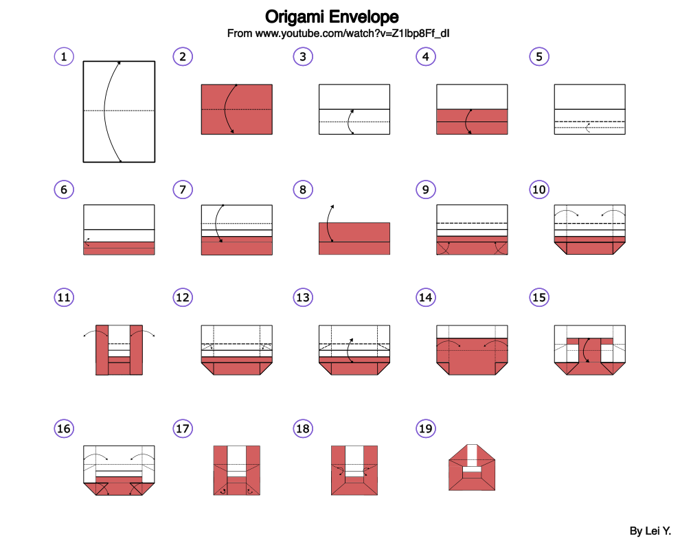 Origami Envelope Fold Instruction